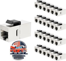 Acoplador CAT7 de 10 Gbps, acoplador RJ45 Keystone blindado, paquete de 25 NUEVO picture