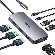 USB C Docking Station Dual DisplayPort, 8 in 1 Multifunctional Hub picture