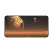 Solitary Astronaut Desk Mat | Planetary Landscape Mousepad picture