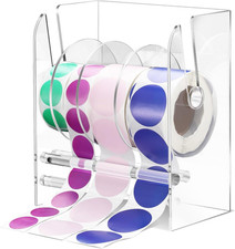 Sticker Holder Organizer Dispenser Acrylic Roll Label, 4 Disks picture