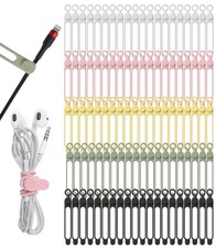 Nearockle 100Pcs Silicone Cable Ties Cord 4.2 Inch, 100pcs-multicolor picture