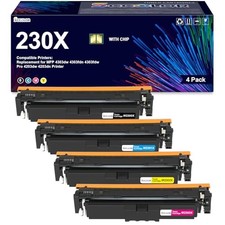 [4 Pack BCMY] W2300X 230X High Yield Toner Cartridge for HP Color Pro 4303 4203 picture