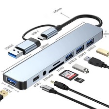 8 in 2Port USB-C Hub Adapter - 5G Speed Multi Splitter for PC, Laptop & MacBook picture