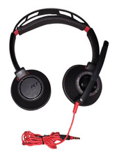 Plantronics Blackwire C5220T Wired Stereo Headset 3.5mm Boom Mic Red Tested picture