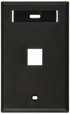 Leviton 42080-1ES QuickPort Wallplate with Id Window, Single Gang, 1-Port, Black picture