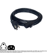 Cable AC Power Cord NEMA 5-15P IEC C13 Computer PC 16AWG  6FT SJT 300V picture