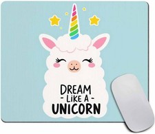 Cute Unicorn Llama Mouse pad, Dream Like a Unicorn Motivational and picture