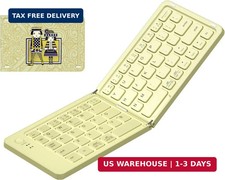 Foldable Bluetooth Keyboard for iPad Phone,Portable Small Size,Beige picture
