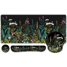 Floral 4in1 Writing Pad 35.4x15.7 Inch Work Mat Aesthetic Desk Wrist Rest picture