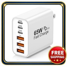 6-Port USB C and USB-A Fast Charger 65W Power Delivery Wall Adapter picture
