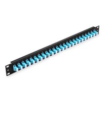  1U 19'' Fiber Adapter Panel, 48 Fibers Multimode Aqua, 24 x LC UPC Duplex-35789 picture