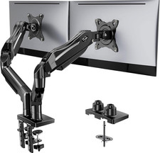 HUANUO Flowlift™ Dual Monitor Stand, Fully Adjustable Gaming Monitor Desk Mount picture
