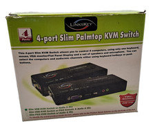 LINKSKEY 4-PORT SLIM PLAMTOP KVM SWITCH LKU-S04ASK picture