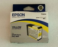 T5804 Genuine Epson Pro 3800 3880 Yellow Ink T580400 w/exp 04-2009 picture