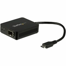StarTech USB C to Fiber Optic Converter - Open SFP - USB 3.0 Gigabit Ethernet picture