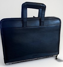 Compaq Black Synthetic Leather Padded Laptop Briefcase Case 15in 16x10x3 picture