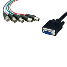 1Ft VGA HD15 5-BNC RGBHV Female F/F Video Monitor Extension Cord 5 Mini Coaxial picture