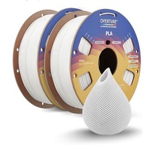 OVERTURE PLA 1.75mm 3D Printer Filament 2kg White 2-Pack FDM Compatible picture