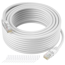Cat5e Ethernet Cable 25 FT, Long Cat 5e Internet Cable, White Snagless Patch ... picture
