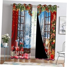 Christmas Window Bedroom Blackout Curtains 84 42