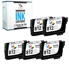 5 PK Black 812 XL Ink Cartridge for Epson T812XL 812XL Workforce ECC7000 Pro WF picture