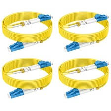 4 Pack OS2 LC to LC Single Mode Fiber Patch Cables 1.6ft/0.5m 10G Duplex picture