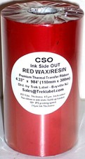 RED Color CS0 Thermal Transfer Wax/Resin Ink roll 110m 4.33