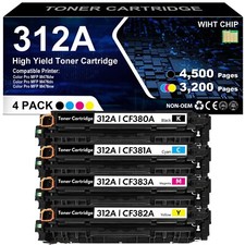  312A Toner for HP Color Laserjet Pro MFP M476dn M476dw (With Chip)4PK CF380A picture