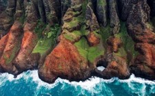 Landscape nature kauai aerial view mountains island Custom Gaming Mat Desk picture