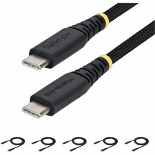 StarTech 5-Pack 3ft (91cm) USB-C Charging Cable, 60W (3A) PD, Dual-Layer Braided picture