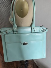 Mcklein Winnetka Briefcase Bag Light Blue 16” W X 13” H X 4” D Women’s Handles picture