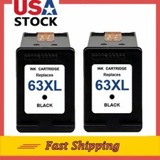 2PKs Black Ink Cartridges for HP 63XL Deskjet 1110 1112 2130 3630 3632 3834 4652 picture