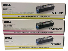 LOT OF 3-Dell 2150/2155 Toner Cartridges - NT6X2 Yellow/9M2WC Magenta picture