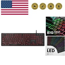PERIBOARD-317RGB Wired Backlit USB Keyboard - Big Print Letter with RGB Illum... picture
