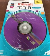 Maxell Color CD-R Data 5 Pack- Music Photos - 80mins 700mb -  w/ 4 extra CD-R picture