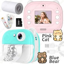 Kids Thermal Instant Print Camera 48MP Children Photo Video Recorder + 32GB Card picture