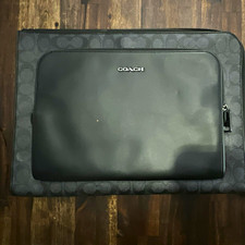COACH Ethan Portfolio Signature Leather 15in Padded Zip-Around Laptop Sleeve picture