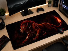 FF7 Red XIII XXL Gaming Mouse Pad Final Fantasy VII LED Desk Mat PC picture