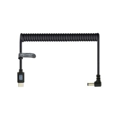 12V PD Power Cable USB C To DC 5.5x2.5mm Male Right Angle Coiled Indicator picture