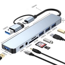 8 in 2 USB C Hub Docking Station SD TF Card Reader 3.5mm Audio USB 3.0 picture
