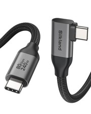 Silkland 80Gbps Right Angle USB 4 Cable for Thunderbolt 5 4FT, Grey picture