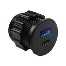 QIANRENON 2 Port USB C & Threaded Fixed Fast Charging φ30mm, Black picture