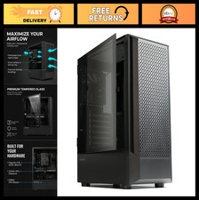 Mid-Tower Gaming PC Case - High Airflow Mesh Front, 120mm PWM Fan, 360mm AIO Sup picture
