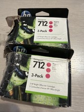 Lot Of Two HP 712 3-pack 29-ml Magenta DesignJet Ink Cartridge, 3ED78A Untested picture
