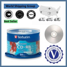 Verbatim High-Speed 52X CD-R Discs 700MB with Silver Inkjet Surface - 50pk picture