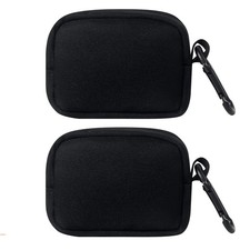 TUBGIIKS 2-Piece Mini Pouch with Carabiner Clip, 4 x 3 x 1.2 inches, Black picture