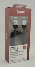 Hama 56580 HDMI Cable High Speed HDMI With Ethernet 2M Black New OVP picture