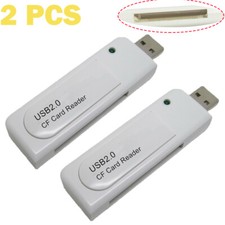 2 PCS New USB 2.0 Compact Flash CF Memory Card Reader White picture