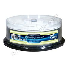 25 Optical Quantum 6x 25GB Blue Blu-ray BD-R Logo Top Blank Disc OQBDR06LT-25 picture