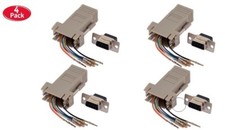 4 Pack DB9 Female to RJ45 Modular Extender Converter 8P8C Adapter Connector v2  picture